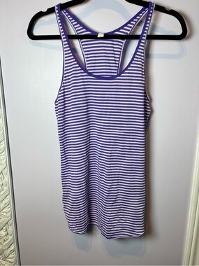 lululemon athletica Purple & Pink Striped Racerback Athletic Tank Size 6